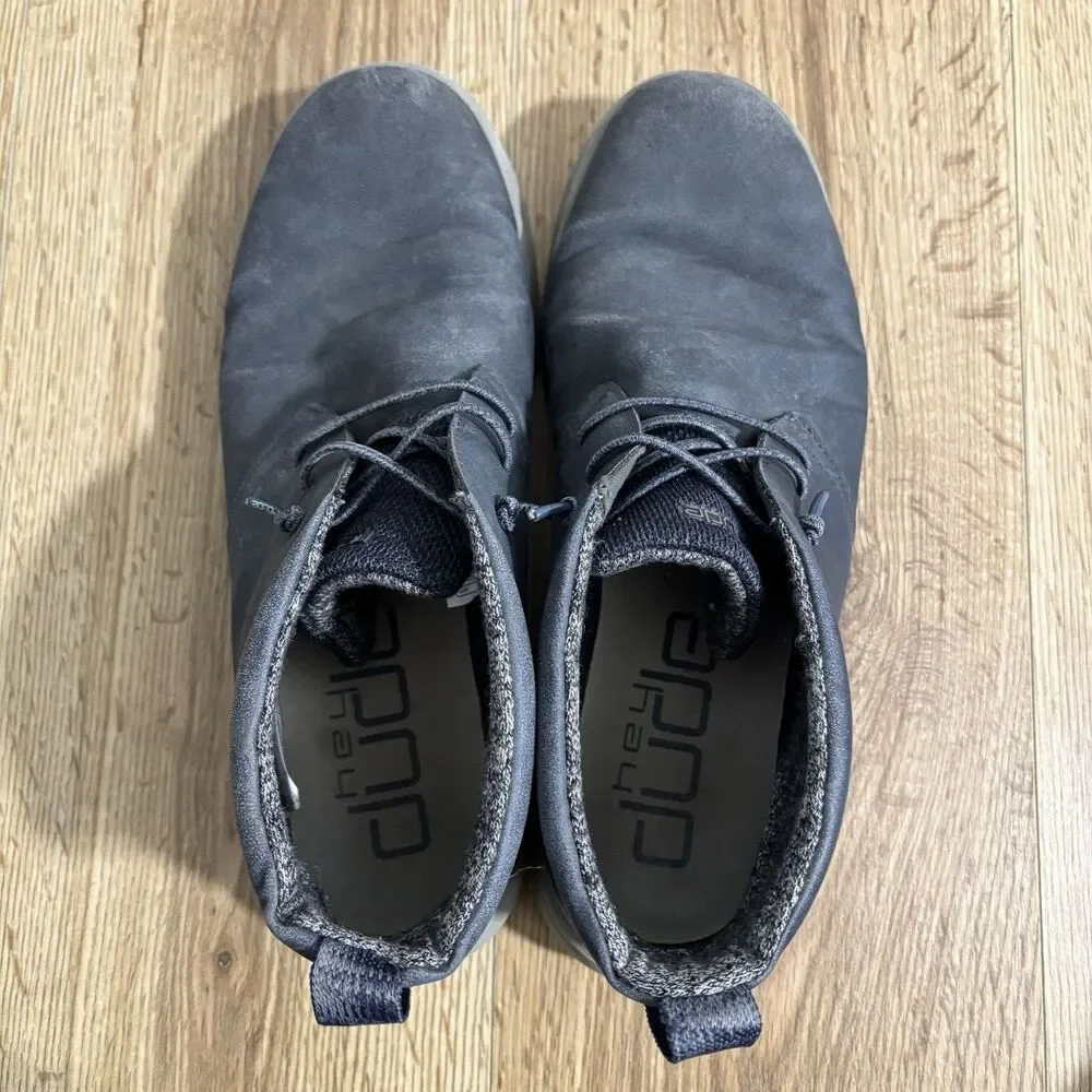 Hey Dude Jo Chukka Boot Sneakers Men’s 12 Shadow Grey Suede Lace Up